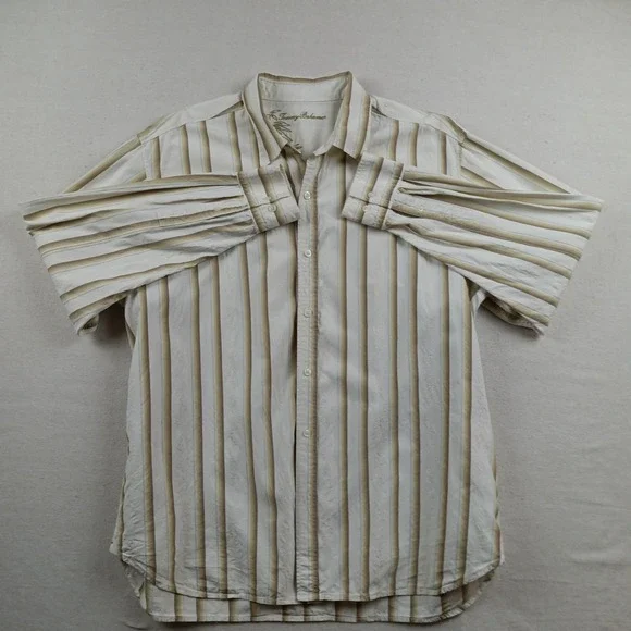 Tommy Bahama Mens Silk Blend Striped Long Sleeve Dress Shirt FLAW - Size XL - Picture 7 of 16